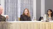 At The Northern Miner’s inaugural Diamonds in Canada Symposium in June 2018 in Toronto, from left: Grenville Thomas, chairman of North Arrow Minerals; Eira Thomas, president and CEO of producer Lucara Diamond; and Alisha Hiyate, editor of Diamonds in Canada and editor-in-chief of Canadian Mining Journal. Photo by Erik Rotter.