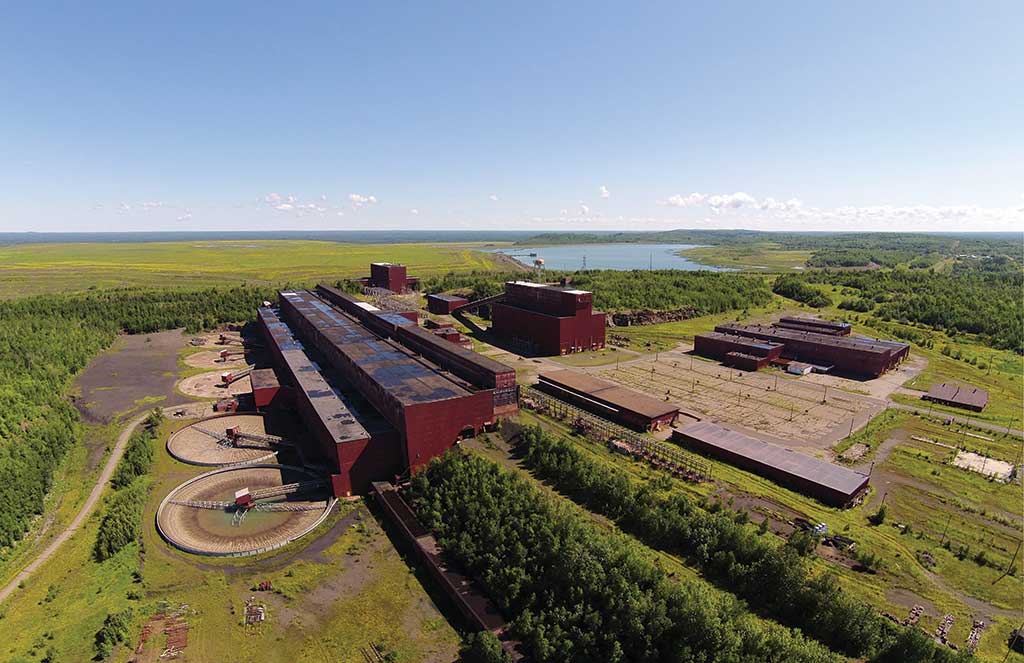 The historic Erie taconite processing plant, which Polymet Mining plans to refurbish for processing ore from its nearby Northmet polymetallic project in Minnesota. Credit: Polymet Mining.