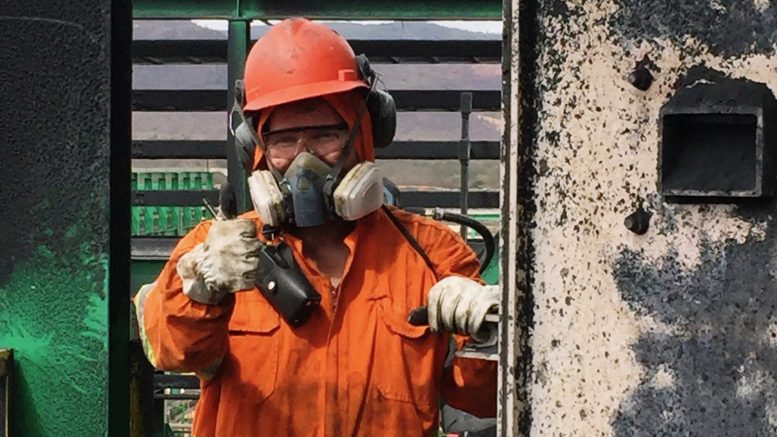 A miner at Largo's Maracas Menchen operation in Brazil. Anglo Pacific Group has a 2% NSR on all products from the project. Photo by The Northern Miner.