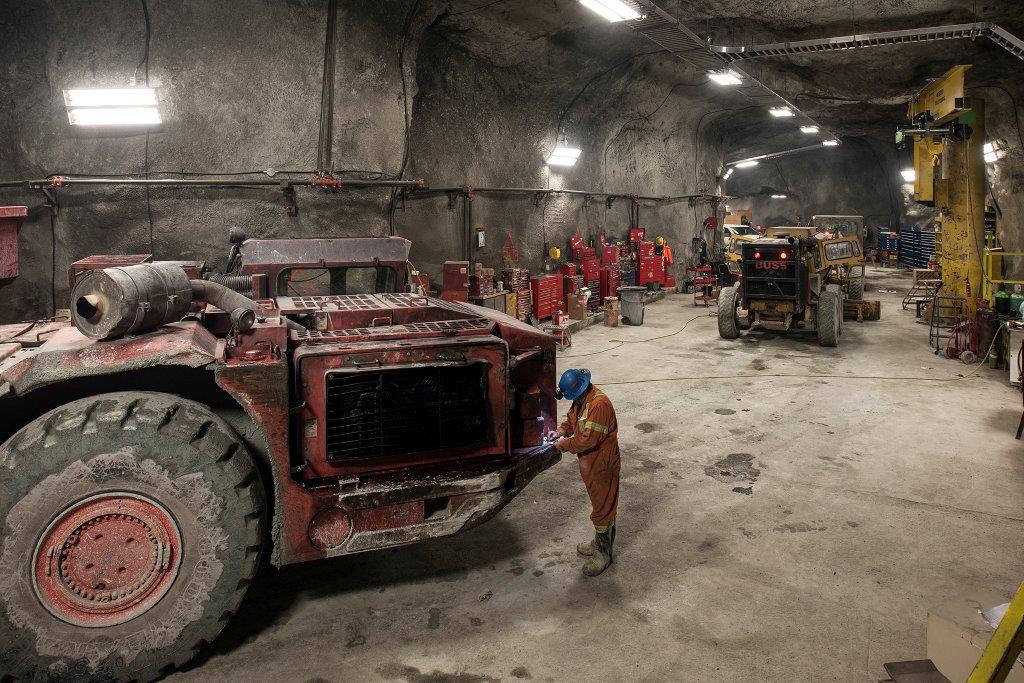 Workers underground at the Black Fox mine. Credit: McEwen Mining.