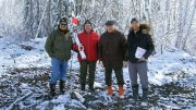 Yorbeau Resources’ senior management at the Gap Lens deposit’s discovery hole on the Scott Lake polymetallic project in Quebec, from left: Amit Gupta, chairman; Gérald Riverin, president; Georges Bodnar, director and interim CFO; and Sylvain Lépine, project manager. Credit: Yorbeau Resources.