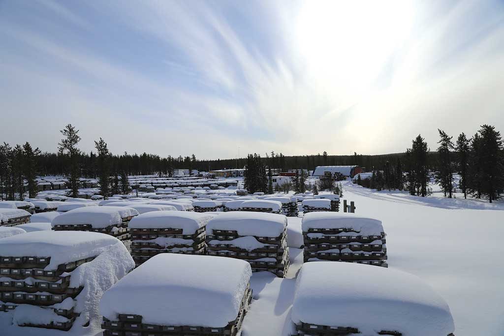 Core racks in the winter at Denison Mines’ Wheeler River uranium project in Saskatchewan. Credit: Denison Mines.