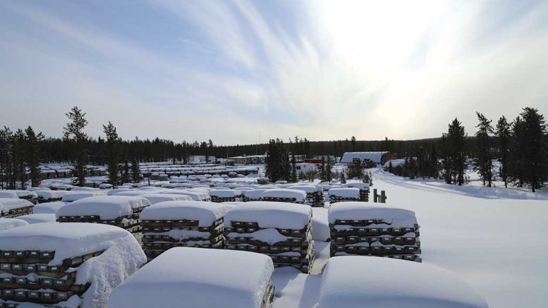 Core racks in the winter at Denison Mines’ Wheeler River uranium project in Saskatchewan. Credit: Denison Mines.