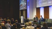 From right: Sean Boyd, vice-chairman and CEO of Agnico Eagle Mines, in discussion with Northern Miner publisher Anthony Vaccaro. Photo by George Matthew Photography.