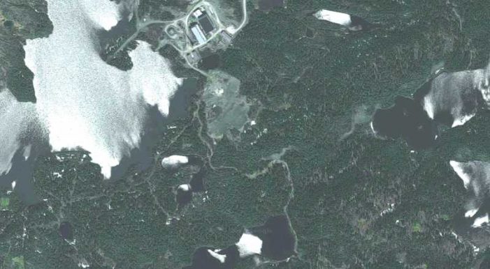 Satellite image from 2017 of the Nugget Pond gold mill facility owned by Rambler Mining and Metals. Credit: Google Maps.
