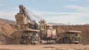 An electric shovel loads a haul truck at Barrick Gold and Premier Gold Mines’ South Arturo gold mine in Nevada. Credit: Premier Gold Mines.