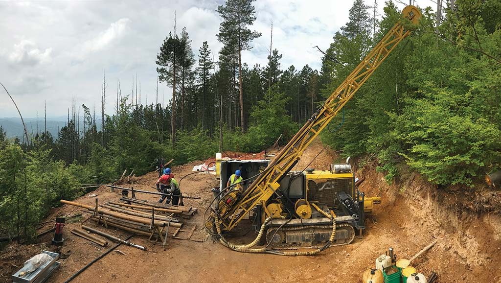 Workers at Medgold Resources and Fortuna Silver Mines’ Tlamino gold project in southeast Serbia. Credit: Medgold Resources.