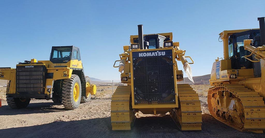 Trucks at the Lindero project. Credit: Fortuna Silver Mines.