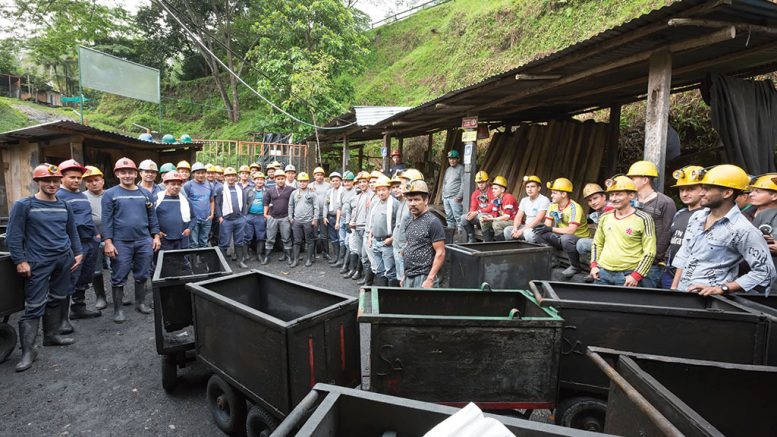 Workers at Fura Gems’ Coscuez emerald mine in Colombia. Credit: Fura Gems.