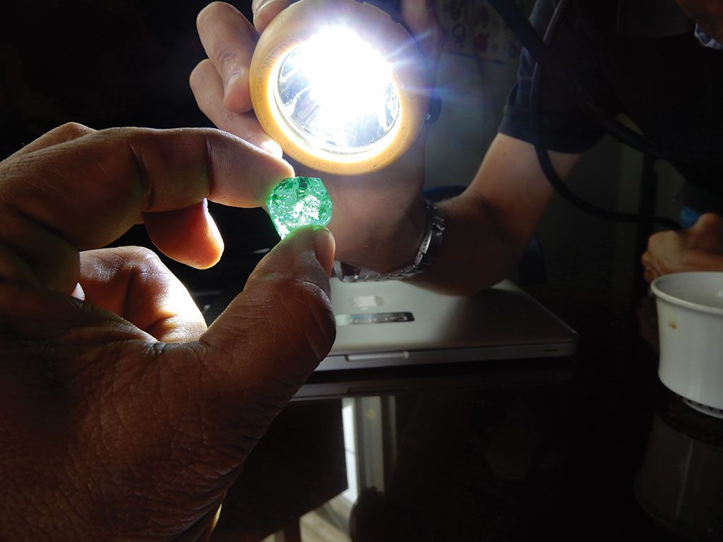 An emerald from Fura Gems’ Coscuez emerald mine in Colombia. Credit: Fura Gems.