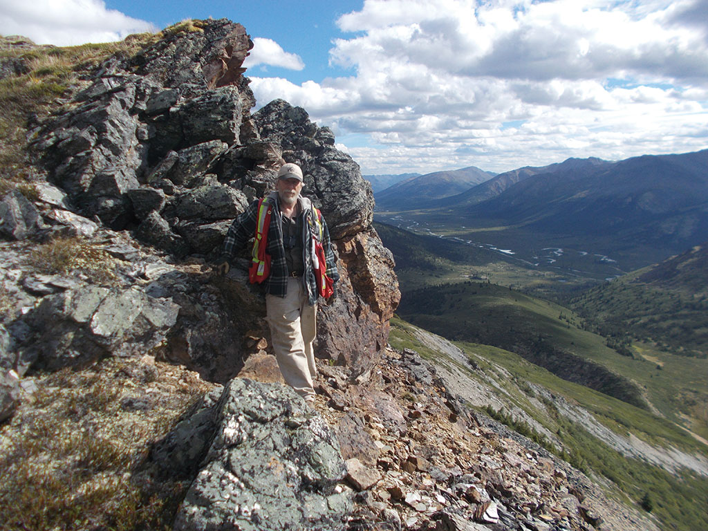 Stratabound Minerals president and CEO Kim Tyler at the Golden Culvert gold project in southeast Yukon. Credit: Stratabound Minerals.