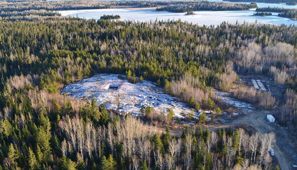 The surface of Avalon Rare Metals Separation Rapids lithium deposit, 70 km north of Kenora, Ontario. Credit: Avalon Rare Metals.