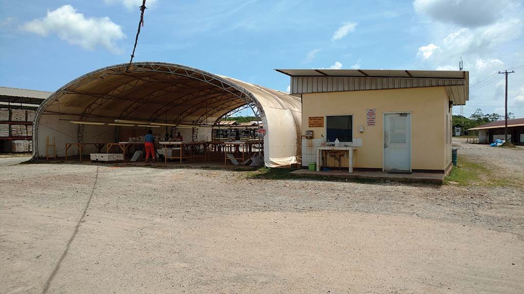 The core shack at Iamgold’s Rosebel gold mine in Suriname. Photo by John Cumming.