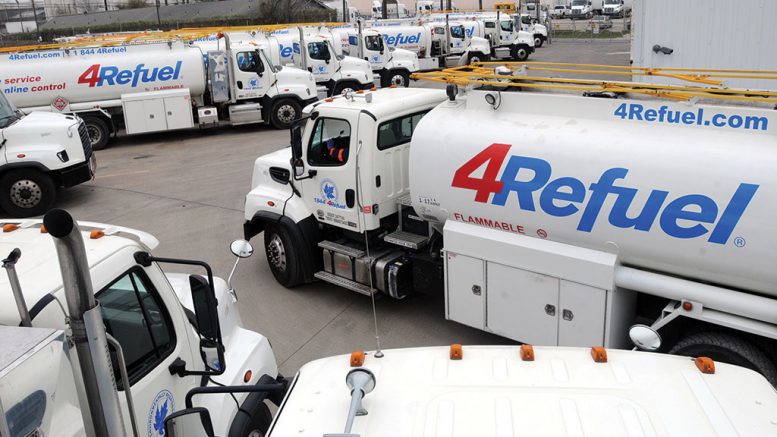 Part of 4Refuel’s fleet of mobile refuelling trucks, which is now owned by Finning International. Credit: 4Refuel.