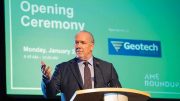 British Columbia Premier John Horgan addresses delegates in Vancouver at the AME Roundup in January. Photo credit: Velour Productions/AME.