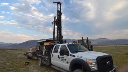 A drill rig at American Lithium’s FLV lithium project in Nevada. Credit: American Lithium.