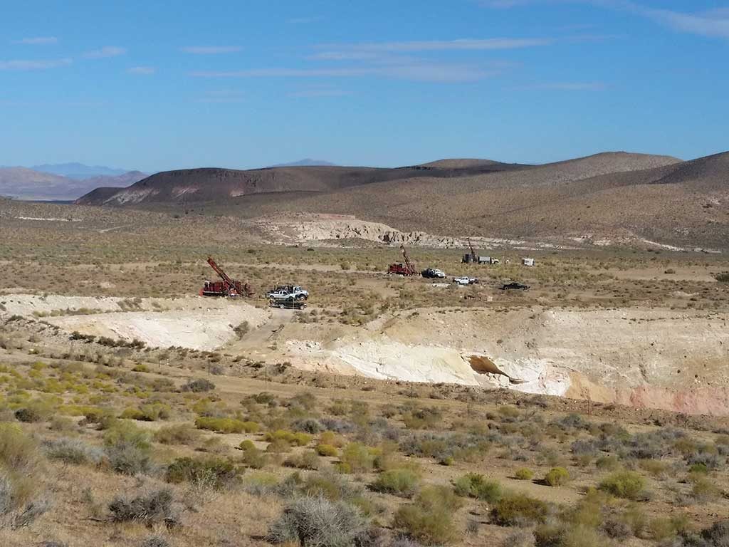 Drills on Corvus Gold’s Mother Lode project in Nevada’s Nye County. Credit: Corvus Gold.