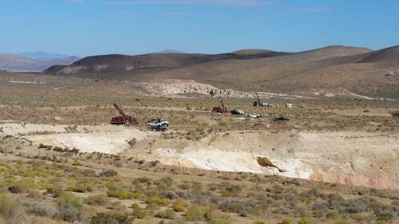 Drills on Corvus Gold’s Mother Lode project in Nevada’s Nye County. Credit: Corvus Gold.