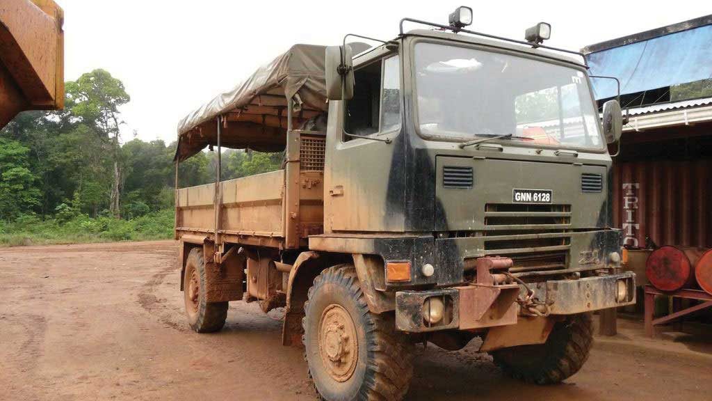 A truck at Sandspring Resources’ Toroparu gold project on Guyana. Credit: Sandspring Resources.