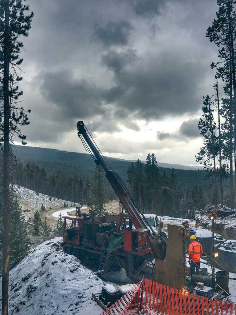 A drill at Revival Gold’s Beartrack gold project in Idaho. Credit: Revival Gold.