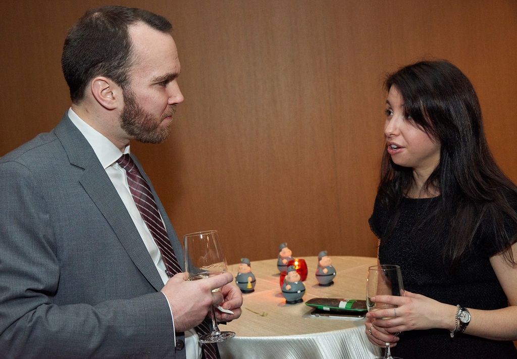 Alex Burelle, manager of investor relations and business development at Stornoway Diamond and managing partner of Vérendrye Capital; and Bianca Déprés, lawyer at McCarthy Tétrault and YMP Montreal co-president. Credit: YMP.