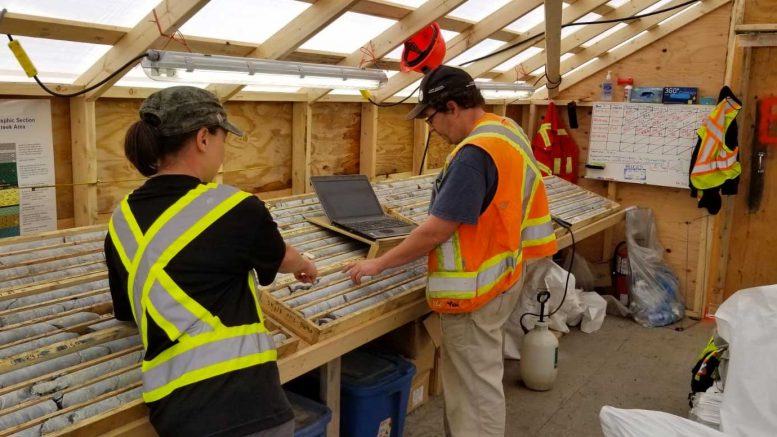 Skeena geologists at the Eskay Creek core shack. Credit: Skeena Resources.