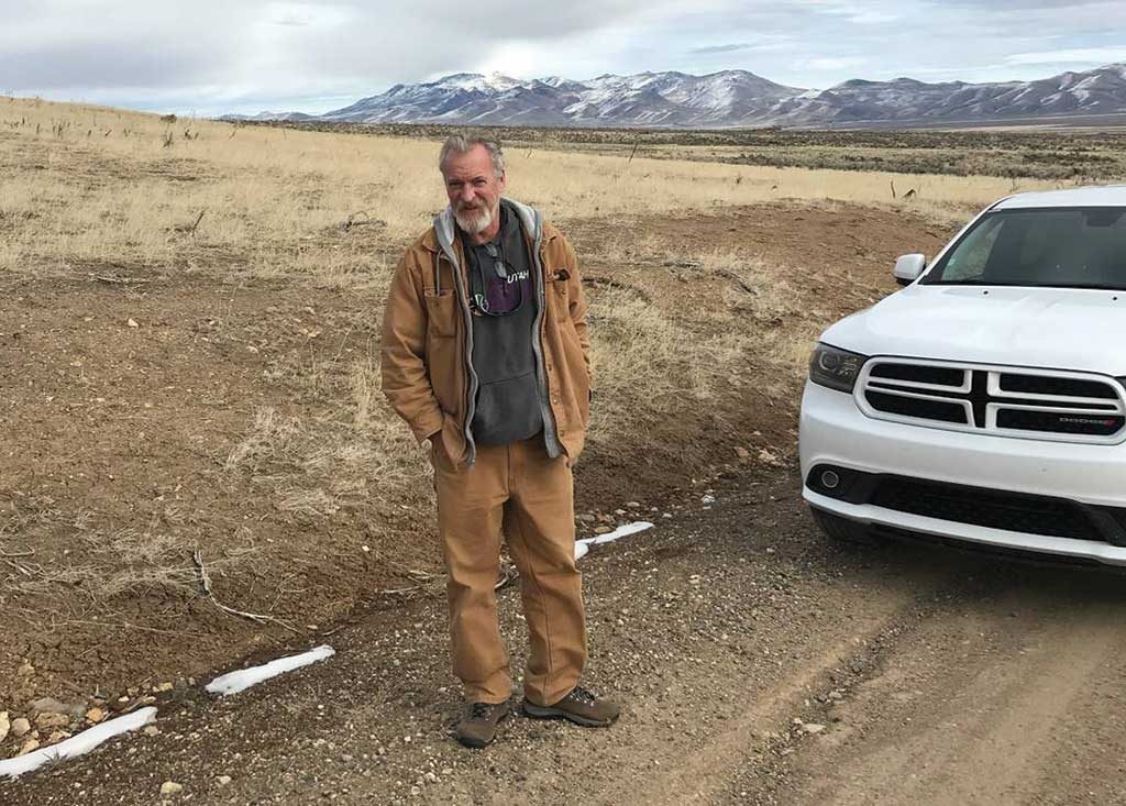 American Pacific Mining president Eric Saderholm at the Tuscarora gold project, 50 km north of Elko, Nevada. Credit: American Pacific Mining.