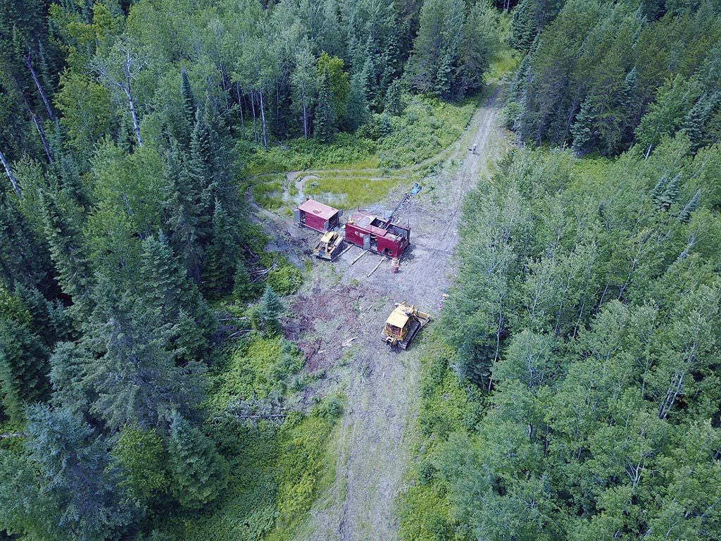 A drill rig at Great Bear Resources’ Dixie gold property in Ontario’s Red Lake district. Credit: Great Bear Resources.