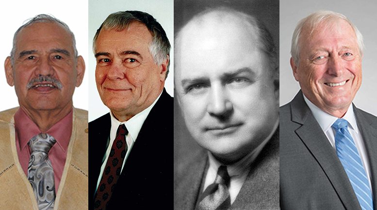 The Canadian Mining Hall of Fame's class of 2020: P. Jerry Asp, Alex G. Balogh, Hans T. F. Lundberg and Eberhard (Ebe) Scherkus.