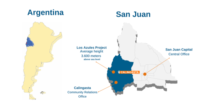 Los Azules McEwen Mining map 