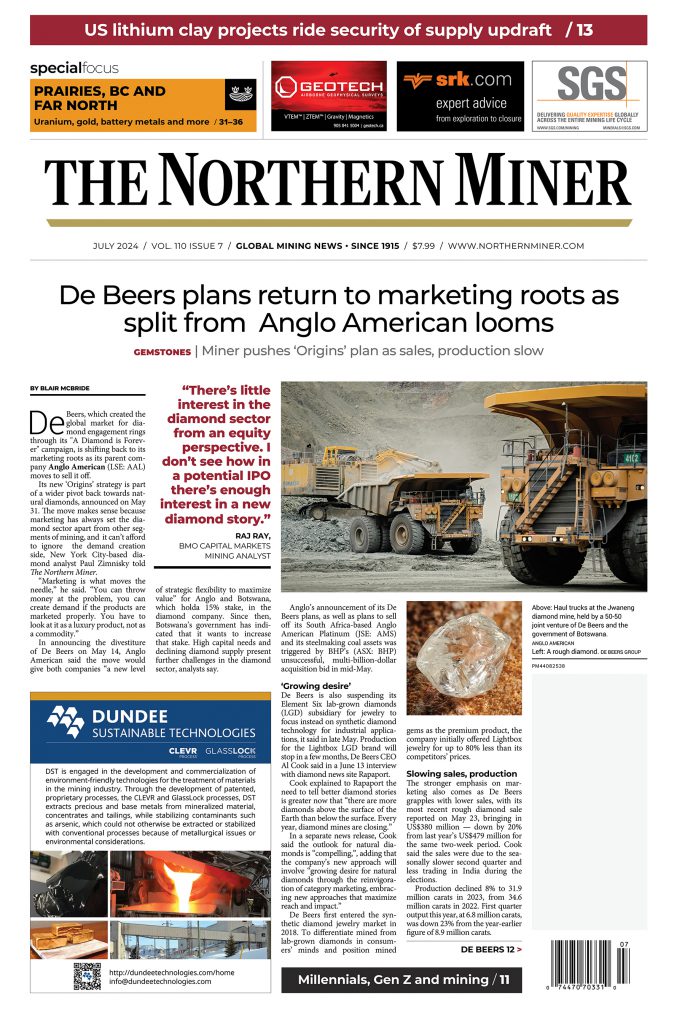 Cover of July issue of The Northern Miner